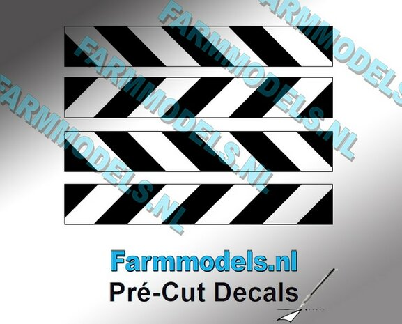 Verdrijvingsbord/ Verkeer stickers Zwart/ Transparant ong. 6mm x 40mm   Pr&eacute;-Cut Decals 1:32 Farmmodels.nl