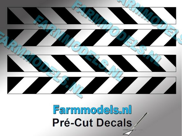 Verdrijvingsbord/ Verkeer stickers Zwart/ Transparant ong. 6mm x 60mm   Pr&eacute;-Cut Decals 1:32 Farmmodels.nl