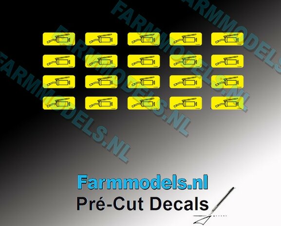 Vetspuit Vetnippel aanduiding Smeersysteem Logo stickers 2mm x 5.8mm Pr&eacute;-Cut Decals 1:32 Farmmodels.nl