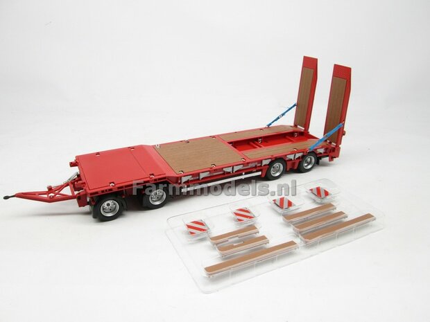 RED Nooteboom ASDV-40-22 getrokken dieplader + Free Gift Decals (long vehicle) 1:32 AT-Collections AT3200139  