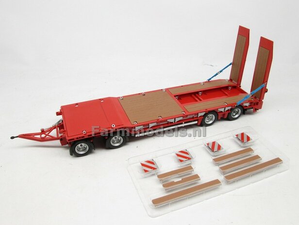 RED Nooteboom ASDV-40-22 getrokken dieplader + Free Gift Decals (long vehicle) 1:32 AT-Collections AT3200139  