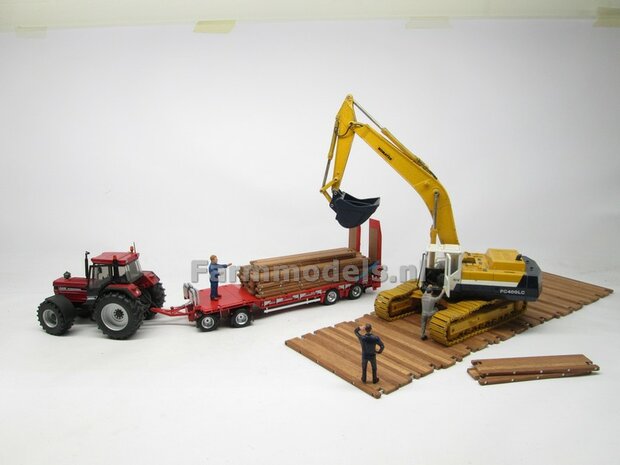 RED Nooteboom ASDV-40-22 getrokken dieplader + Free Gift Decals (long vehicle) 1:32 AT-Collections AT3200139  