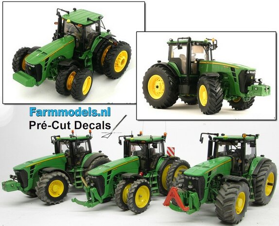 John Deere 8530 type stickers geschikt voor ERTL Precision JD 8430/ 8530/ Pr&eacute;-Cut Decals 1:32 Farmmodels.nl 