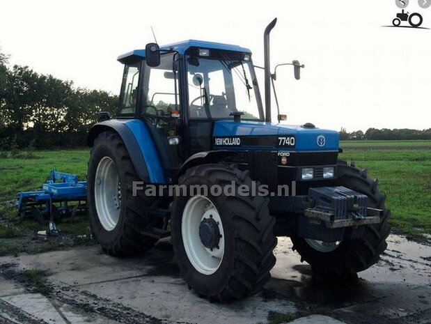 NEW HOLLAND 7740 FORD type logo stickers voor IMBER FORD model Pré-Cut Decals 1:32 Farmmodels.nl 