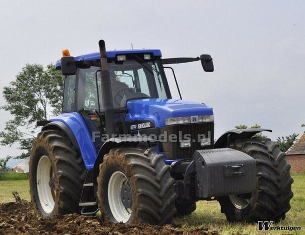 NEW HOLLAND 8970A type logo stickers voor IMBER FORD 8970 model Pr&eacute;-Cut Decals 1:32 Farmmodels.nl 