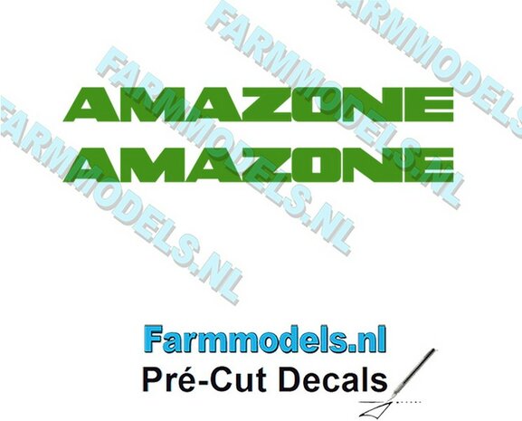 AMAZONE alleen GROEN 2x decals 6 mm hoog 1:32 Farmmodels.nl 