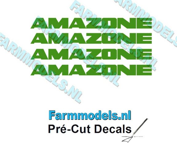 AMAZONE alleen GROEN 4x decals 5mm hoog 1:32 Farmmodels.nl 