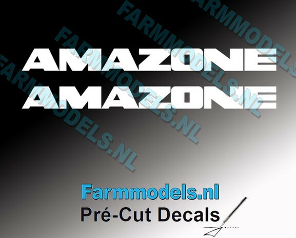 AMAZONE WIT 2x decals 10 mm hoog  1:32 Farmmodels.nl 