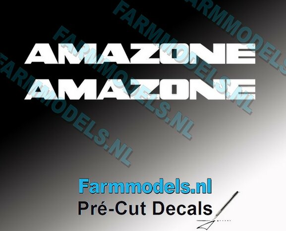 AMAZONE WIT 2x decals 8 mm hoog  1:32 Farmmodels.nl 