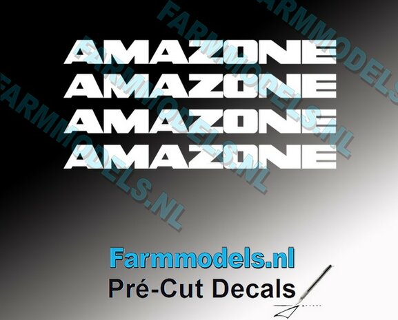 AMAZONE WIT 4x decals 5 mm hoog  1:32 Farmmodels.nl 