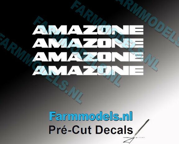 AMAZONE WIT 4x decals 4 mm hoog  1:32 Farmmodels.nl 