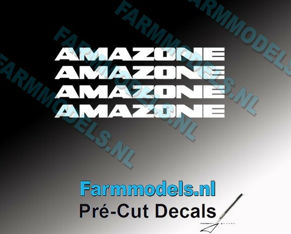 AMAZONE WIT 6x decals 3 mm hoog  1:32 Farmmodels.nl 