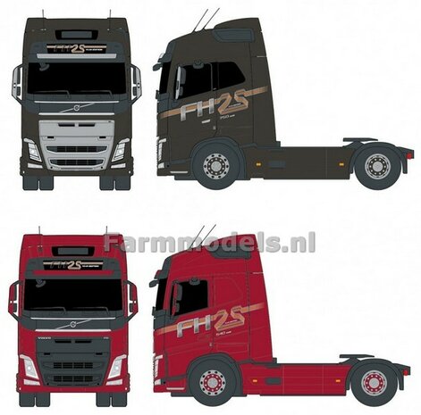 VOLVO 25 YEAR EDITION stickers, t.b.v. cabine zijkanten en dakrand, gemaakt op Transparante folie, perfect voor o.a. MarGe Models Volvo FH16 serie modellen Pr&eacute;-Cut Decals 1:32 Farmmodels.nl 