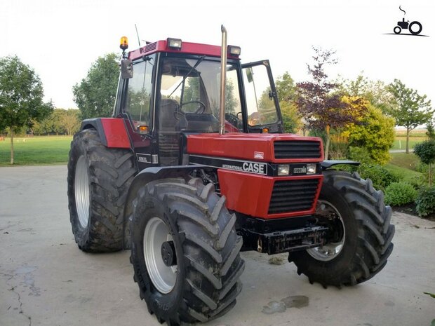 CASE IH logo met koplampen, o.a. passend op Case 1056XL Britains, nu incl. CASE IH RVS kentekenplaat stickerset Pr&eacute;-Cut Decals 1:32 Farmmodels.nl 