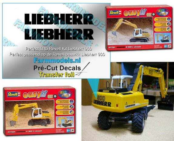 2x LIEBHERR uit ZWARTE FOLIE (Transferfolie) gesneden, 6 mm x 38.7 mm sticker via applicatie folie aan te brengen 1:32 Farmmodels.nl