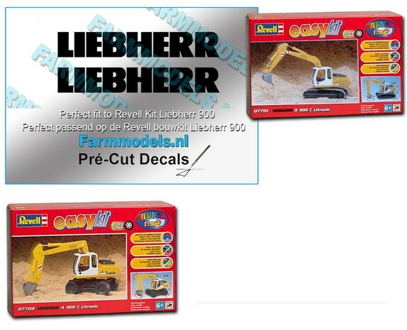 2x LIEBHERR stickers ZWART op Transparant 7 mm hoog x 45 mm breed Pr&eacute;-Cut Decals 1:32 Farmmodels.nl 