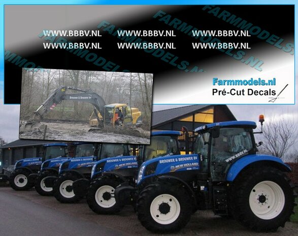6x WWW.BBBV.NL stickers WIT op Transparant 1.4mm hoog Pr&eacute;-Cut Decals 1:32 Farmmodels.nl 