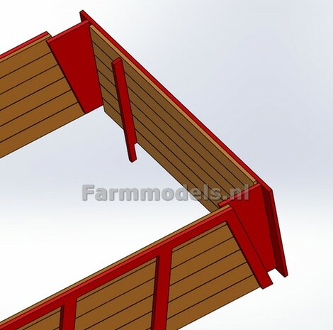 Opzetschotten Miedema Oude Stijl, geleverd met houten planken BOUWKIT 1:32 (HTD)