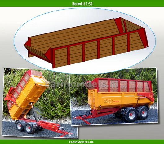 Opzetschotten Miedema Oude Stijl, geleverd met houten planken BOUWKIT 1:32 (HTD)