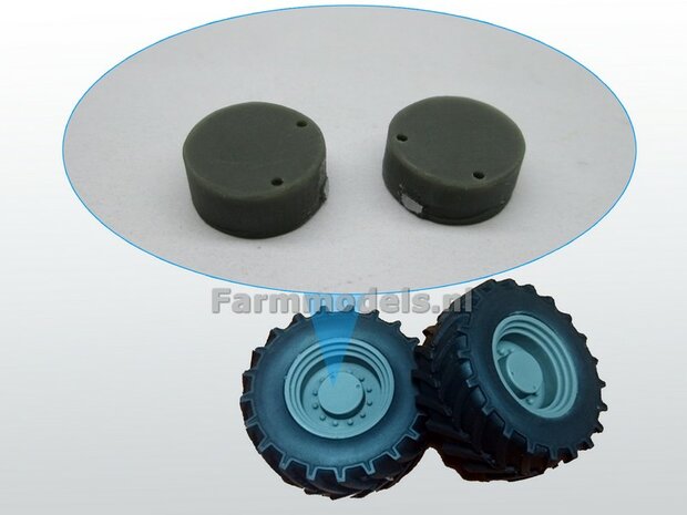 2x Vooras velg Eindvertragingen &Oslash; 11mm x hoog 4.5 mm Resin t.b.v. (Vooras) velgen   1:32    04271RE