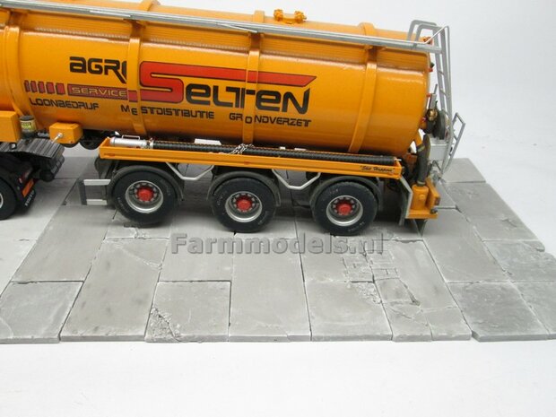 14x Beton platen, afm. 35mm x 70mm x 4 mm hoog Beton Grijs, zeer gedetaileerd 1:32 (23390) Juweela                         