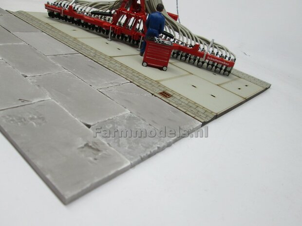 20x Beton platen, afm. 35mm x 35mm x 4 mm hoog Beton Grijs, zeer gedetaileerd 1:32 (23389) Juweela                         