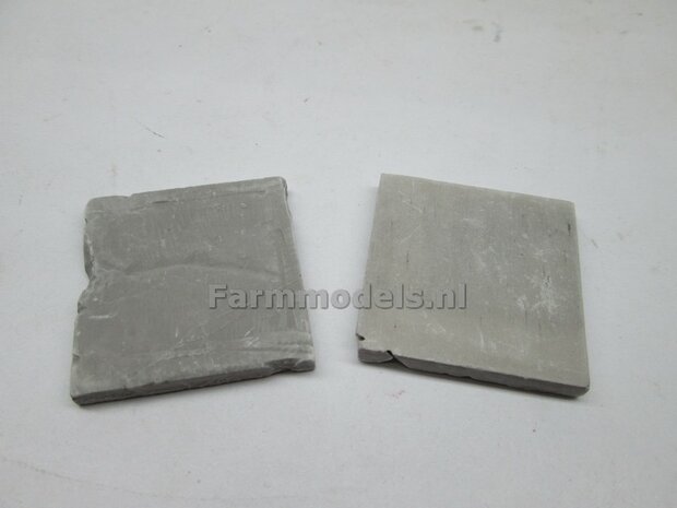 20x Beton platen, afm. 35mm x 35mm x 4 mm hoog Beton Grijs, zeer gedetaileerd 1:32 (23389) Juweela                         