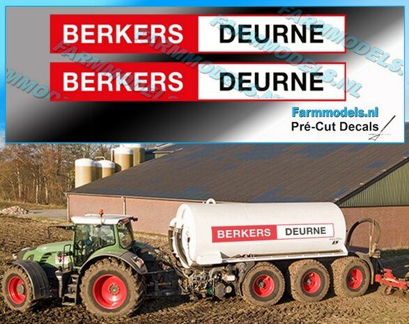 2x BERKERS DEURNE (new logo) stickers 12mm hoog Pr&eacute;-Cut Decals 1:32 Farmmodels.nl 