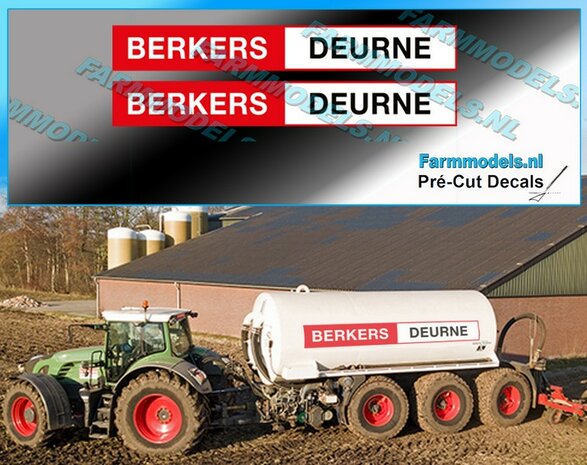 2x BERKERS DEURNE (new logo) stickers 9mm hoog Pr&eacute;-Cut Decals 1:32 Farmmodels.nl 