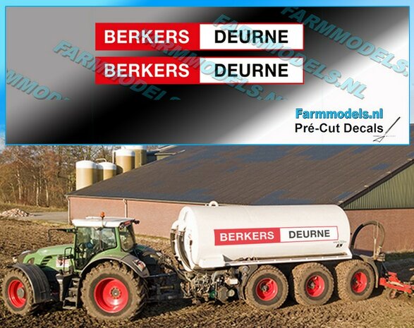 2x BERKERS DEURNE (new logo) stickers 7mm hoog Pr&eacute;-Cut Decals 1:32 Farmmodels.nl 