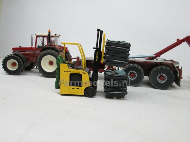 Aluminium Vooras velgen + bredere banden, geschikt voor de WIKING Case &amp; IH 1255 / 1455  (Massieve Aluminium velgen) 1:32            