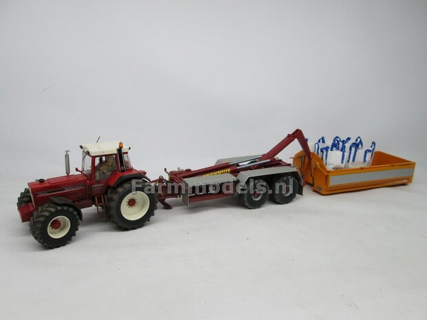 Aluminium Vooras velgen + bredere banden, geschikt voor de WIKING Case &amp; IH 1255 / 1455  (Massieve Aluminium velgen) 1:32            