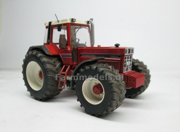 Aluminium Vooras velgen + bredere banden, geschikt voor de WIKING Case &amp; IH 1255 / 1455  (Massieve Aluminium velgen) 1:32            