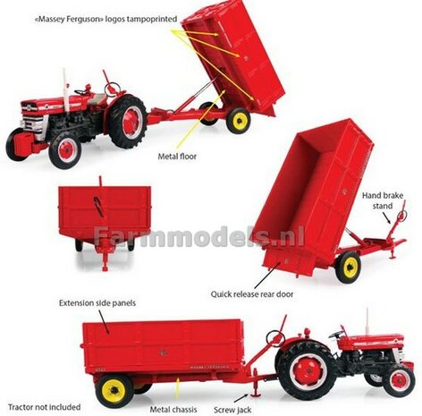 Massey Ferguson 21 trailer met extra side panels 1:32 Universal Hobbies UH6242 