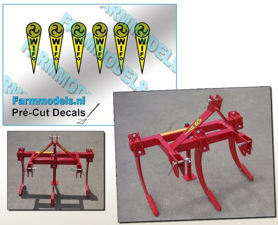 6x Wifo logo RECHTOPSTAAND (incl. strepen in cirkel) 3.2 mm x 11.1 mm stickers/ Pr&eacute;-Cut Decals 1:32 Farmmodels.nl 
