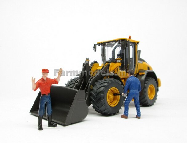 2x Agricultural banden &Oslash; 47.3 mm + Alu. velgen, geschikt voor Volvo L60H Agri Collectabless 1:32                 