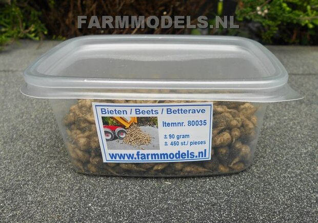  Bieten / Beet, handgemaakt /authentiek ong. 85/90 gram = ong. 450 stuks  1:32