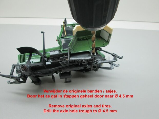 &Oslash; 58 x 28 mm: FENDT 612- 615 WeiseToys: 2x Brede banden + ALUMINIUM velgen BLANK &Oslash;3 mm as + U-profiel geleverd 1:32 Farmmodels Custom Line Series   