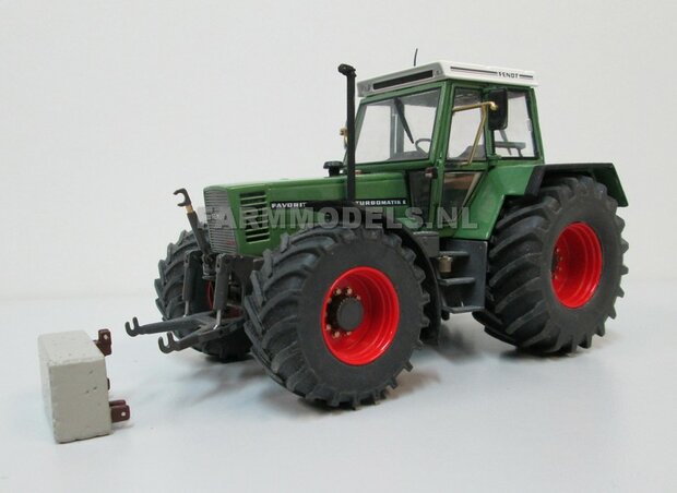 Aluminium achteras velgen met extra brede achteras banden Fendt 615/ 612 Weise Toys + &Oslash;3 mm as + U-profile 1:32   