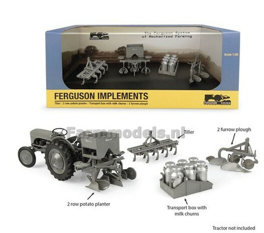 Ferguson Werktuigen set van 4 stuks 1:32 Universal Hobbies UH6247   MEGA SALE