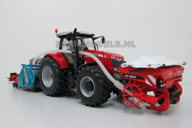 485. Massey Ferguson 7624 met Imants spitter en Kuhn zaaicombinatie, op brede sloffen 1:32