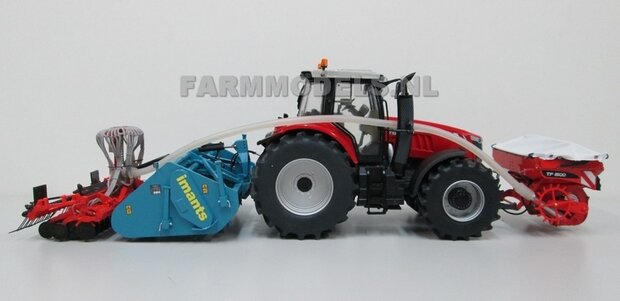 485. Massey Ferguson 7624 met Imants spitter en Kuhn zaaicombinatie, op brede sloffen 1:32