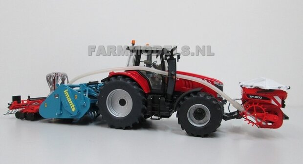 485. Massey Ferguson 7624 met Imants spitter en Kuhn zaaicombinatie, op brede sloffen 1:32