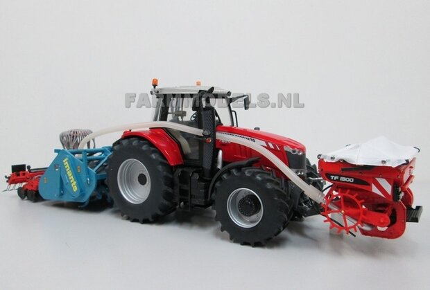 485. Massey Ferguson 7624 met Imants spitter en Kuhn zaaicombinatie, op brede sloffen 1:32