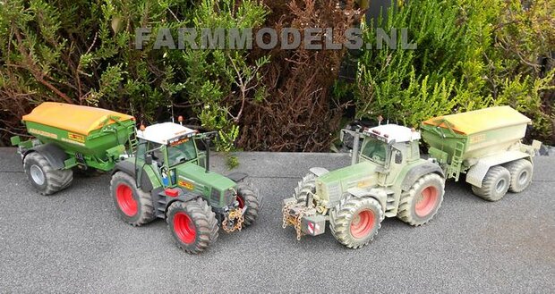 145. Agri Service Selten volop bezig met strooien van Kalk en kunstmest met Amazone strooiers
