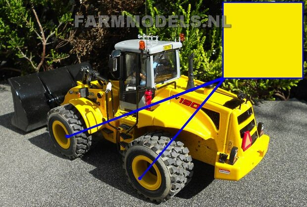 New Holland GEEL - ROS shovel / kraan Farmmodels series Spuitbus / Spraypaint - Farmmodels series = Industrie lak, 400ml. ook voor schaal 1:1 zeer geschikt!!