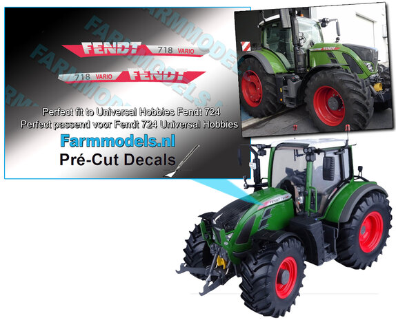 FENDT 718 Vario G6 type stickers, geschikt voor Fendt 724 UH 2017 Pr&eacute;-Cut Decals 1:32 Farmmodels.nl 