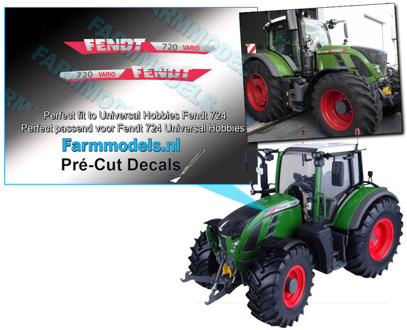 FENDT 720 Vario G6 type stickers, geschikt voor Fendt 724 UH 2017 Pr&eacute;-Cut Decals 1:32 Farmmodels.nl 