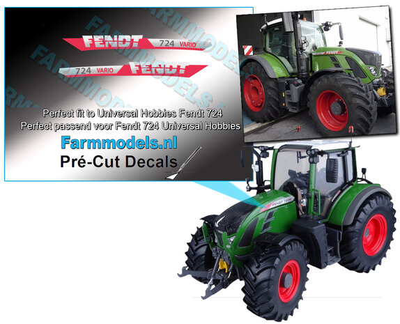 FENDT 724 Vario G6 type stickers, geschikt voor Fendt 724 UH 2017 Pr&eacute;-Cut Decals 1:32 Farmmodels.nl 