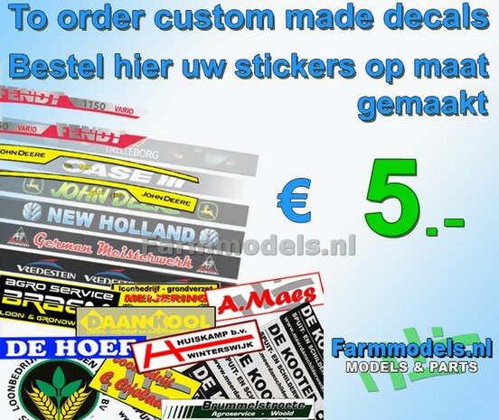 &euro; 5.-  (Pr&eacute;-Cut) Stickers - Decals aangevraagd via e-mail, bestel hier   Farmmodels.nl